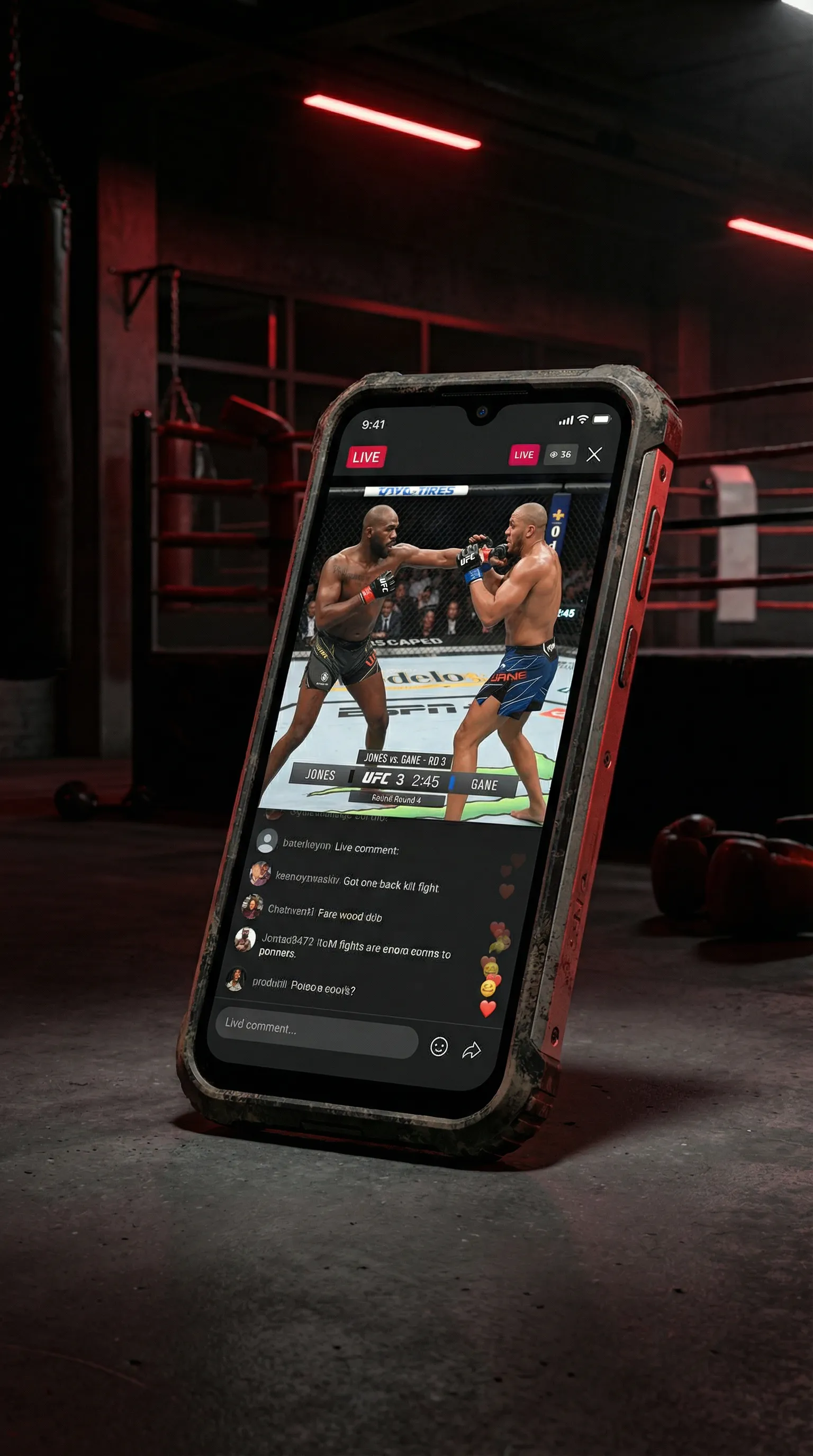 OD体育 移动端APP格斗直播界面